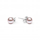 Cercei perle naturale roz pudra 6 mm si argint DiAmanti EFB06-L-G